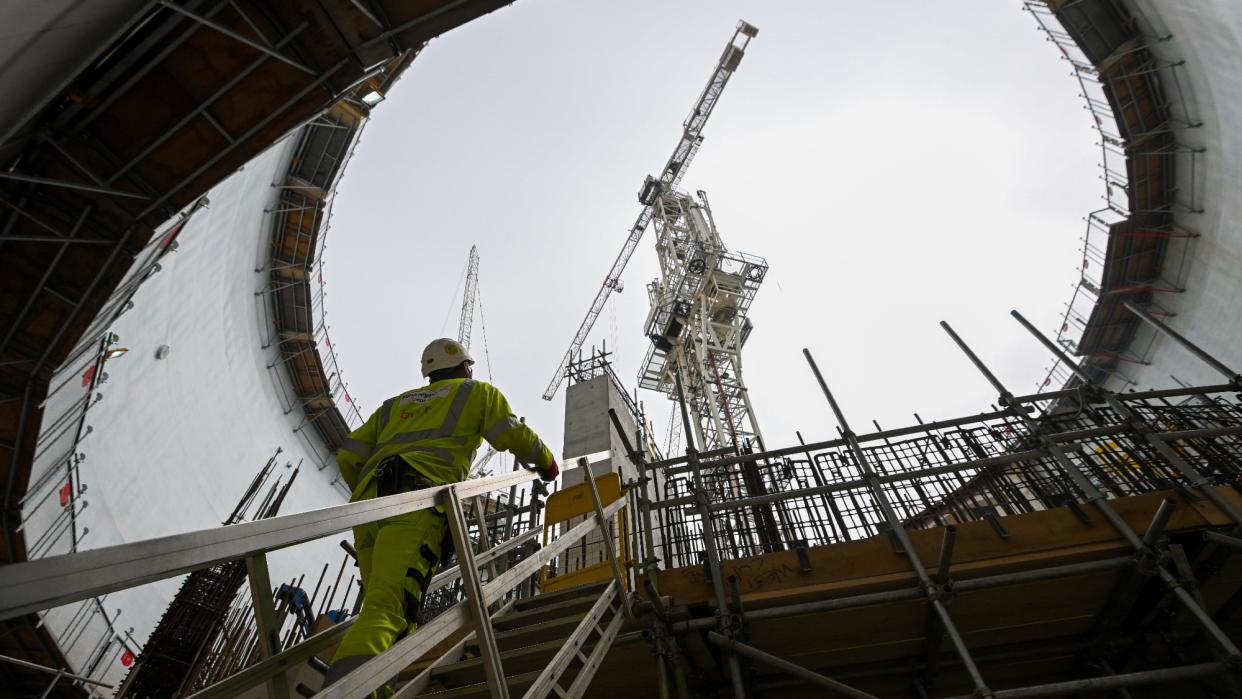  Construction work at a reactor at Hinkley Point C in Bridgwater, Somerset. 