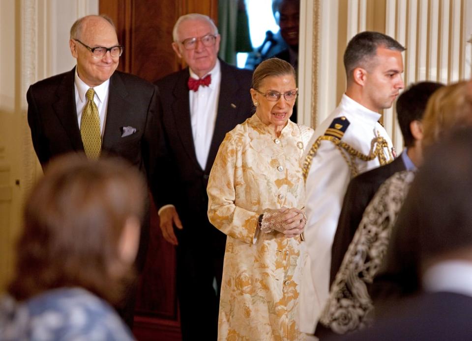 <div class="inline-image__title">89758696</div> <div class="inline-image__caption"><p>RBG and her husband, Martin D. Ginsburg, during a welcome reception for Justice Sonia Sotomayor in 2009.</p></div> <div class="inline-image__credit">Chip Somodevilla</div>