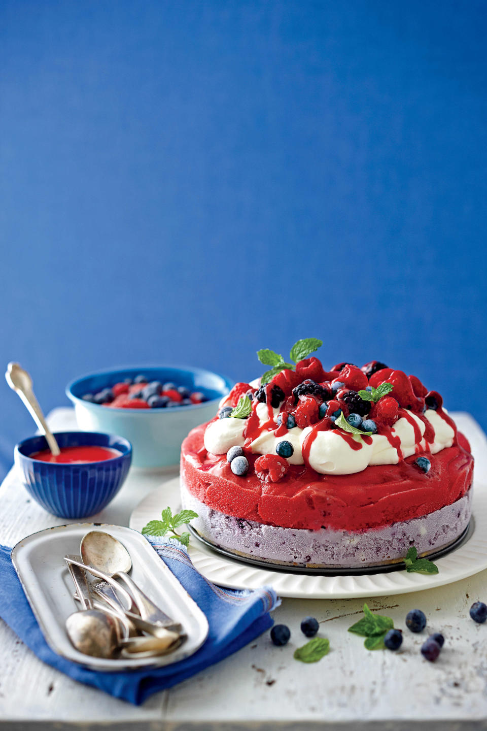 Red, White, and Blue Ice Cream Cake