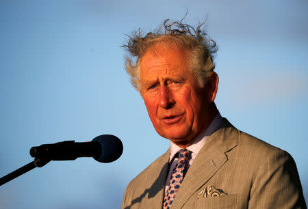 Britain's Prince Charles speaks during an official welcome ceremony and parade after his arrival to St Lucia, March 17, 2019. REUTERS/Phil Noble/Pool