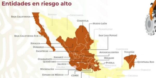 Península de Baja California sigue en riesgo alto por covid-19 en México 