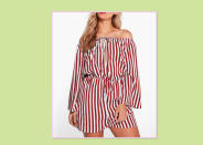 <p>These stripes are instantly bold and give a total nautical vibe — perfect for those summer days when you want an easy standout look. Plus Katy Striped Off-the-Shoulder Playsuit, $18, <a rel="nofollow noopener" href="http://us.boohoo.com/plus-katie-striped-off-the-shoulder-playsuit/PZZ91819.html?color=104" target="_blank" data-ylk="slk:Boohoo;elm:context_link;itc:0;sec:content-canvas" class="link ">Boohoo </a> </p>