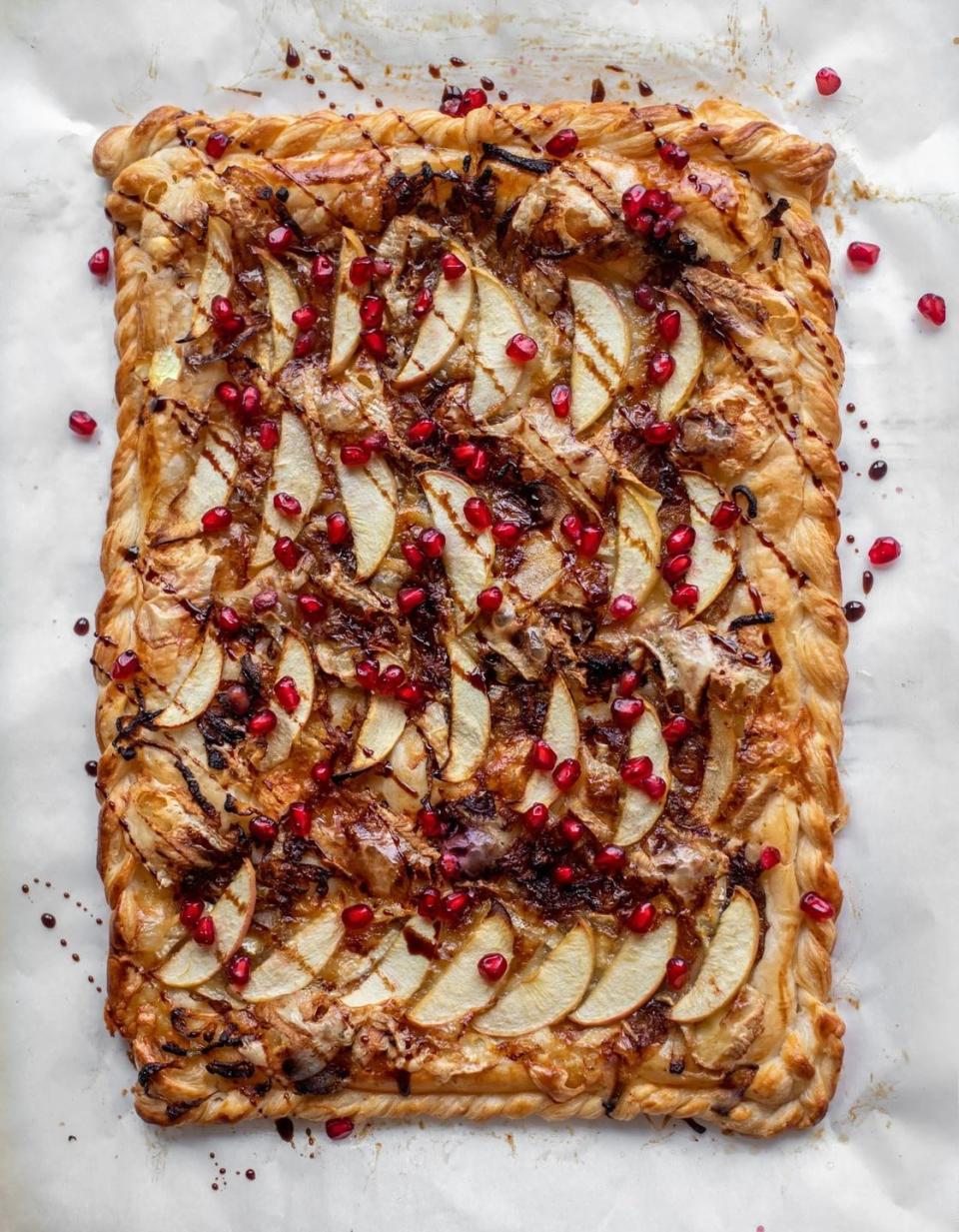 Caramelized Onion, Apple, and Brie Tart