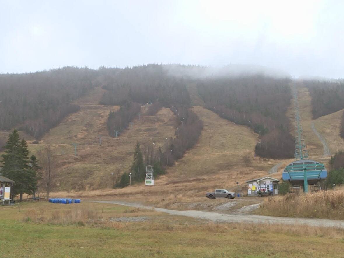 While it doesn't look like it now, with the mild temperatures and rain, Marble Mountain Ski Resort will soon be open for the 2022 ski season. Staff are aiming for an opening date of January 5. (Colleen Connors/CBC  - image credit)