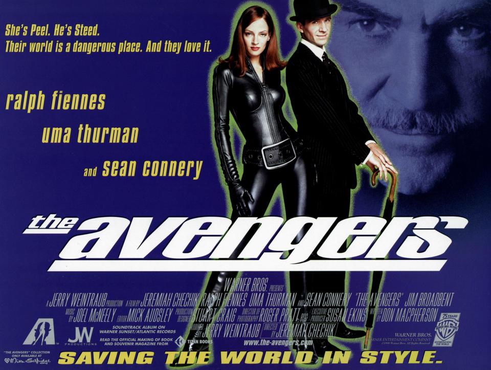 Uma Thurman & Ralph Fiennes Poster Film: The Avengers (USA 1998) Characters: Emma Peel & John Steed  Director: Jeremiah S. Chechik 13 August 1998   **WARNING** This Photograph is for editorial use only and is the copyright of WARNER BROS. and/or the Photographer assigned by the Film or Production Company and can only be reproduced by publications in conjunction with the promotion of the above Film. A Mandatory Credit To WARNER BROS. is required. The Photographer should also be credited when known. No commercial use can be granted without written authority from the Film Company.