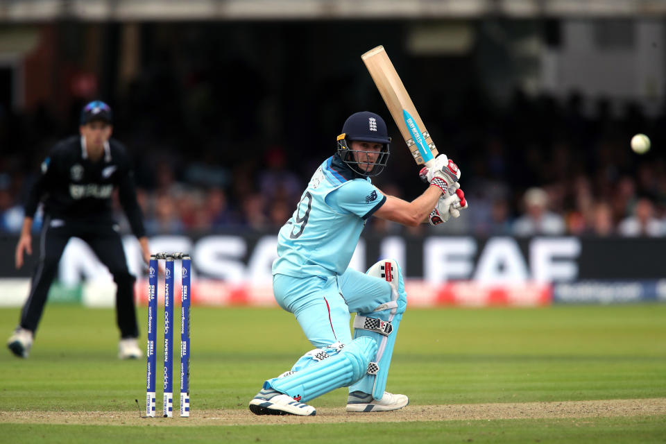 England's Chris Woakes in action during the ICC World Cup Final at Lord's, London.