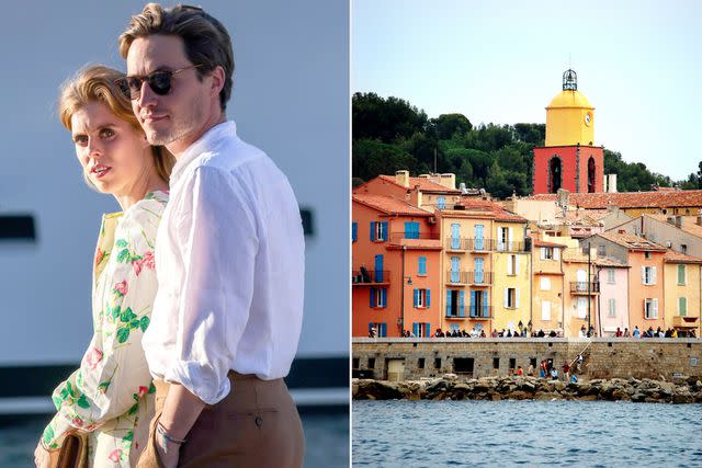 <p>TheImageDirect.com; Getty</p> Princess Beatrice and Edoardo Mapelli Mozzi in Saint-Tropez, France on July 26.