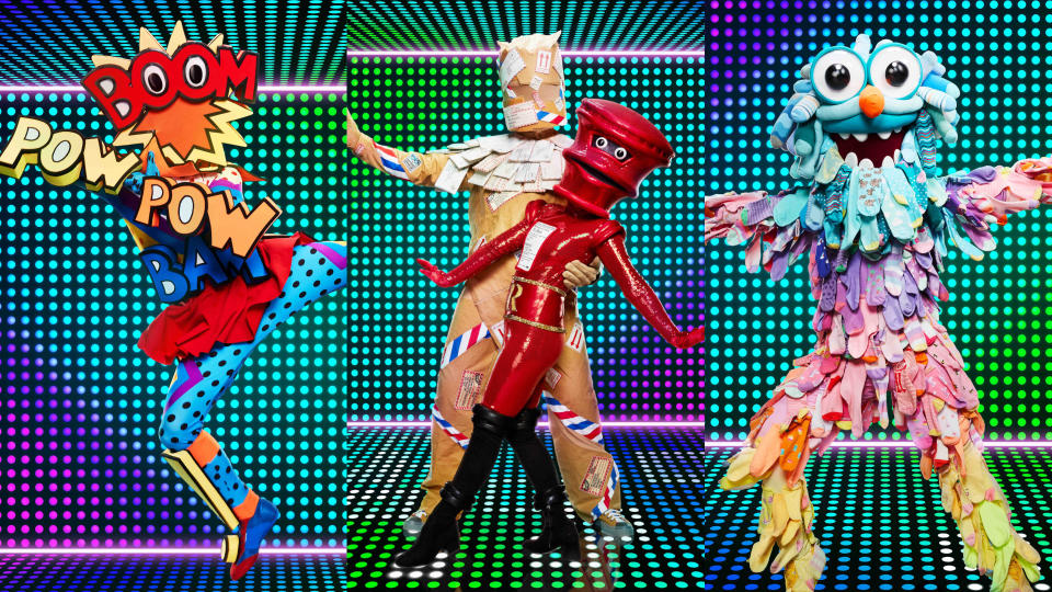Onomatopoeia, Pillar & Post and Odd Socks will compete on series two of The Masked Dancer. (ITV)