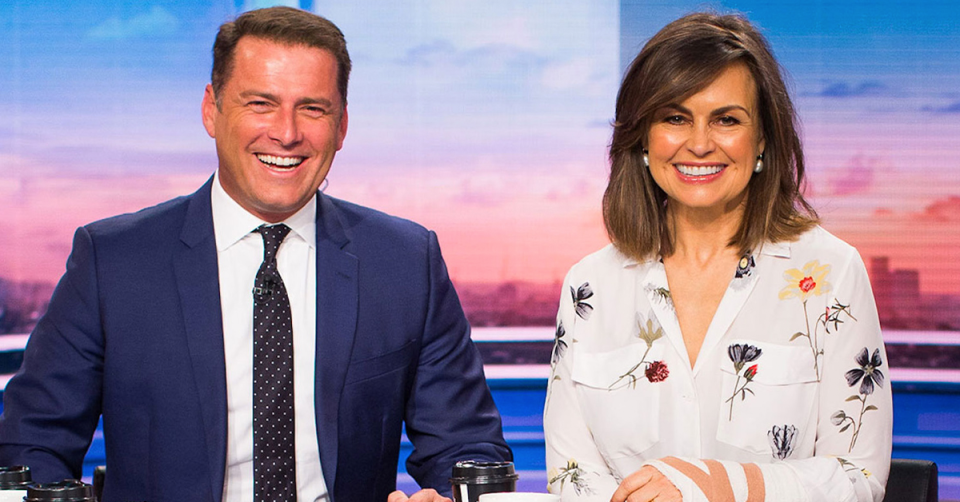 Karl Stefanovic and Lisa Wilkinson on set of the Today show