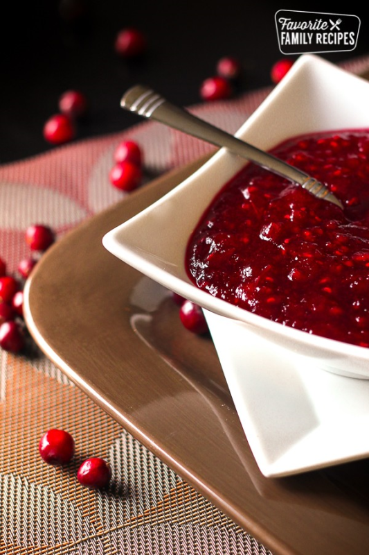 <p>Favorite Family Recipes</p><p>This Raspberry Cranberry Sauce is a tasty twist on your regular cranberry sauce and delicious on turkey and rolls!</p><p><strong>Get the recipe: </strong><a href="https://www.favfamilyrecipes.com/raspberry-cranberry-sauce/" rel="nofollow noopener" target="_blank" data-ylk="slk:Raspberry-Cranberry Sauce;elm:context_link;itc:0;sec:content-canvas" class="link rapid-noclick-resp"><strong>Raspberry-Cranberry Sauce </strong></a></p>