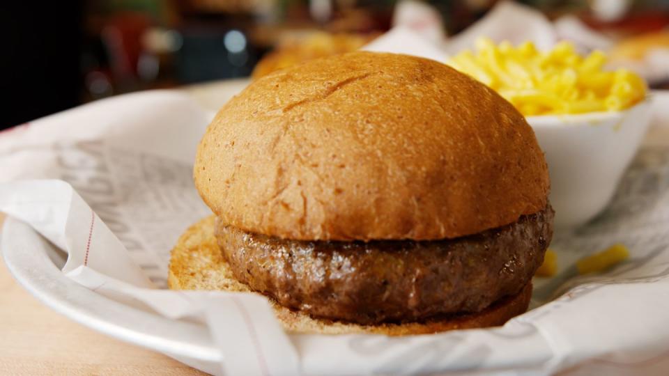 <p>It's slightly meatier than the average bison burger, almost like a homemade meatloaf. The meat is free-range and pasture-raised, making the burger slightly more premium when it comes to the price, but it's well worth it. <br></p>