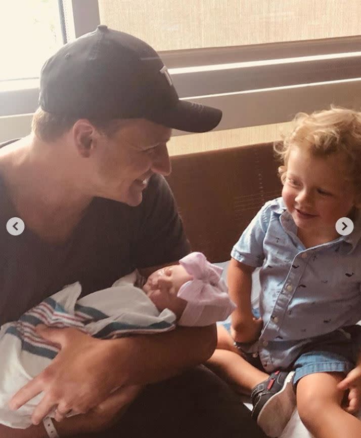 Baby makes 4 for Ryan Lochte’s family! The Olympic medal winning swimmer and wife Kayla welcomed their second child together, a daughter named Liv, on June 17, 2019. “We did it!!!,” Kayla captioned a photoset of her husband and children “A healthy baby girl. Liv Rae Lochte you’re so sweet and so beautiful. Seeing Caiden’s reaction was an absolute cherry on top. Birth is hard, rewarding and amazing!! Our bodies are truly incredible. She was born at 10:20 am, 6/17/19, 7lbs 8oz, 20 in #imtired”.