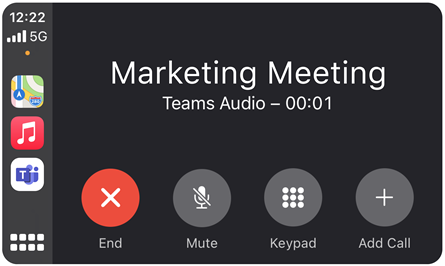Microsoft Teams on Apple CarPlay
