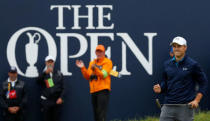 Golf - The 146th Open Championship - Royal Birkdale - Southport, Britain - July 23, 2017 USAÕs Jordan Spieth celebrates after holing a putt on the 18th green to win The Open Championship REUTERS/Andrew Boyers