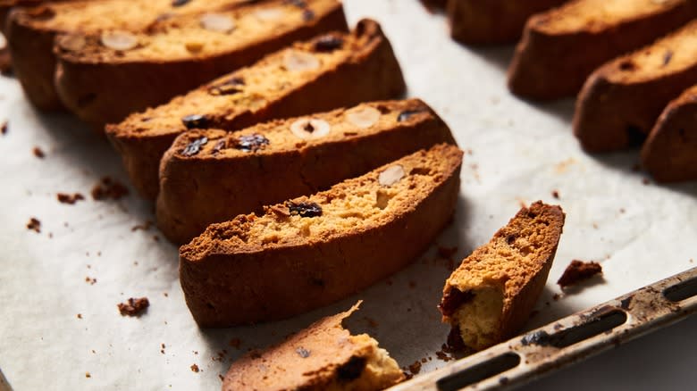 Biscotti on tray