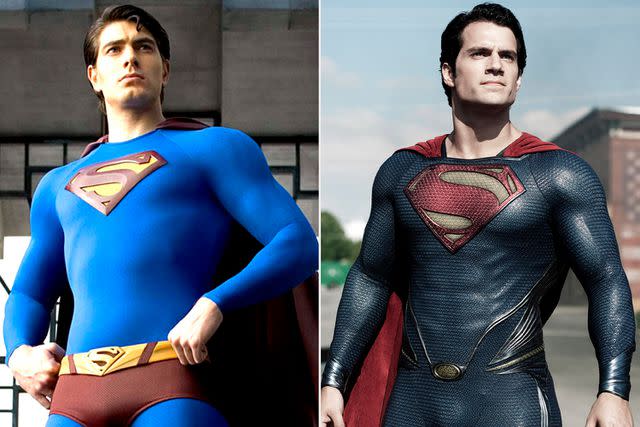 <p>Warner Brothers/Courtesy Everett; Clay Enos/Warner Bros.</p> Brandon Routh (L) and Henry Cavill as Superman