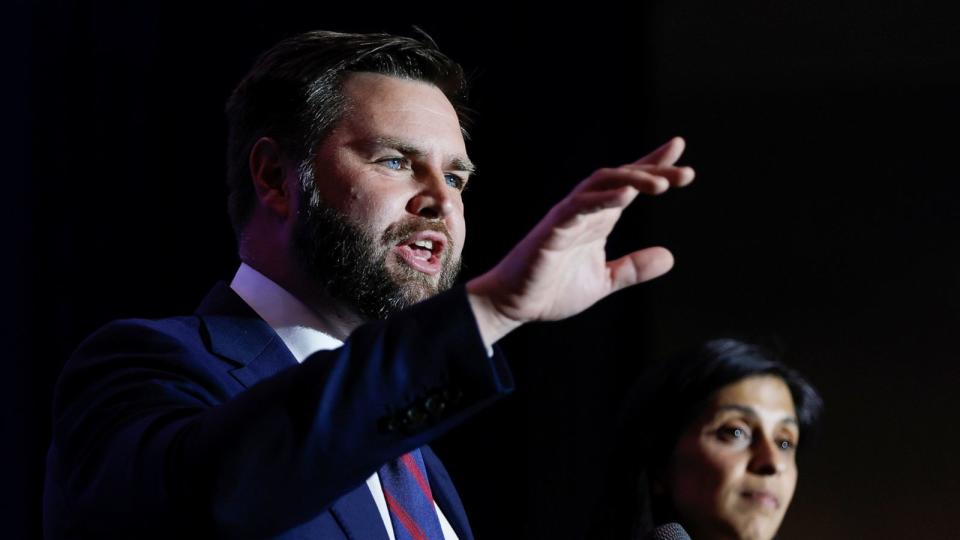 PHOTO: Republican U.S. Sen.-elect JD Vance speaks during an election night party in Columbus, Ohio, Nov. 8, 2022. (Jay Laprete/AP)