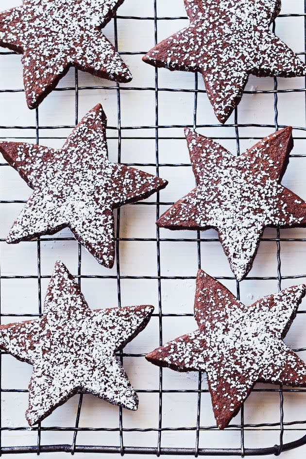 <p>Have you ever seen such festive little stars? These cookies are a traditional enough Christmas dessert, but with a chocolate-y twist.</p><p><em><a href="https://www.womansday.com/food-recipes/food-drinks/recipes/a39289/cocoa-stars-recipe-ghk1214/" rel="nofollow noopener" target="_blank" data-ylk="slk:Get the recipe;elm:context_link;itc:0;sec:content-canvas" class="link ">Get the recipe</a>.</em></p>