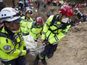 Der Erdrutsch war durch heftigen Regen ausgelöst worden. Foto: Esteban Biba