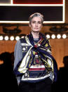 Erin O'Connor walks the runway at the Tommy Hilfiger show during London Fashion Week. (Getty Images)