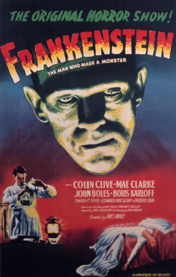 The movie poster for Frankenstein, which referred to the film as "the original horror show!"