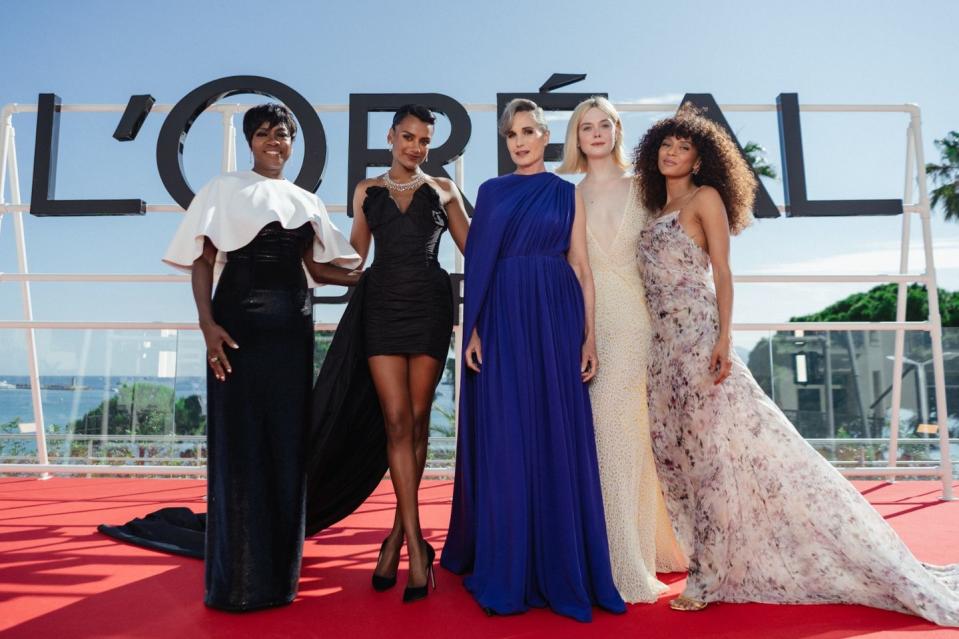 a group of women posing for a photo