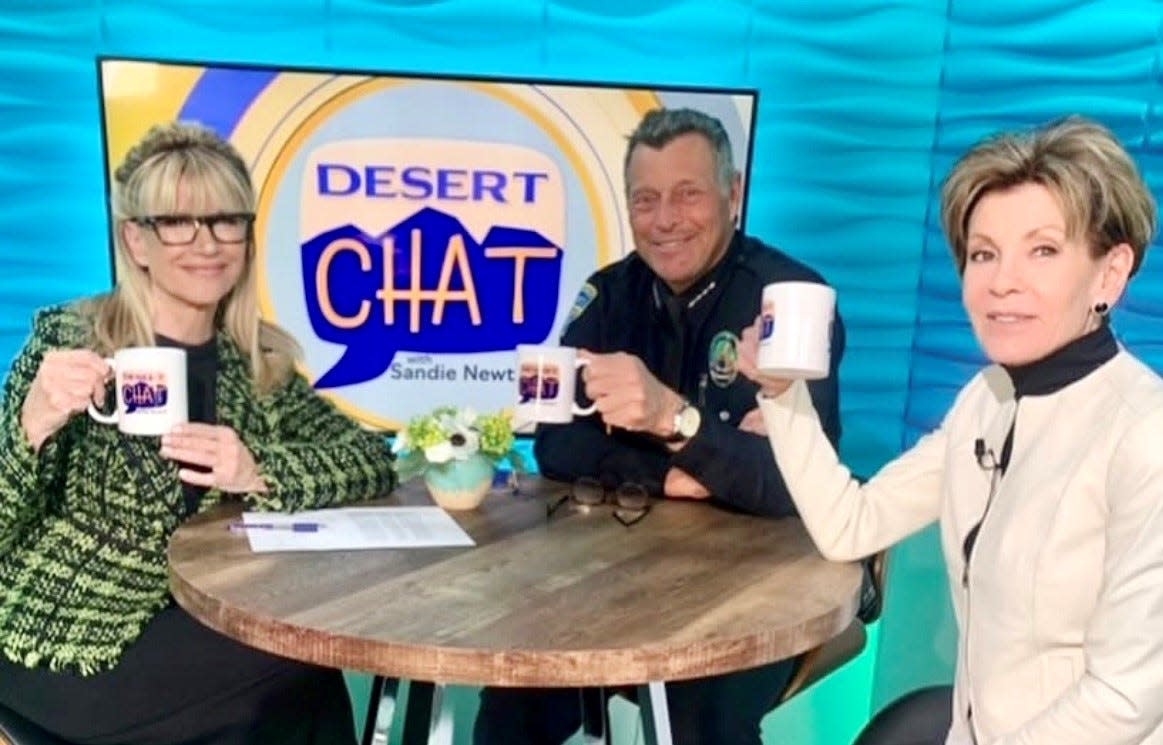 Sandie Newton speaks with Chief Andrew Mills and Terri Ketover.