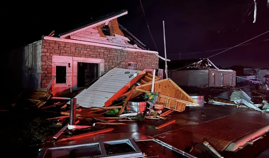 Multiple people are dead in Logan County after violent storms and possible tornadoes ripped through central Ohio, March 14, 2024. (Courtesy/Indian Lake Chamber of Commerce)
