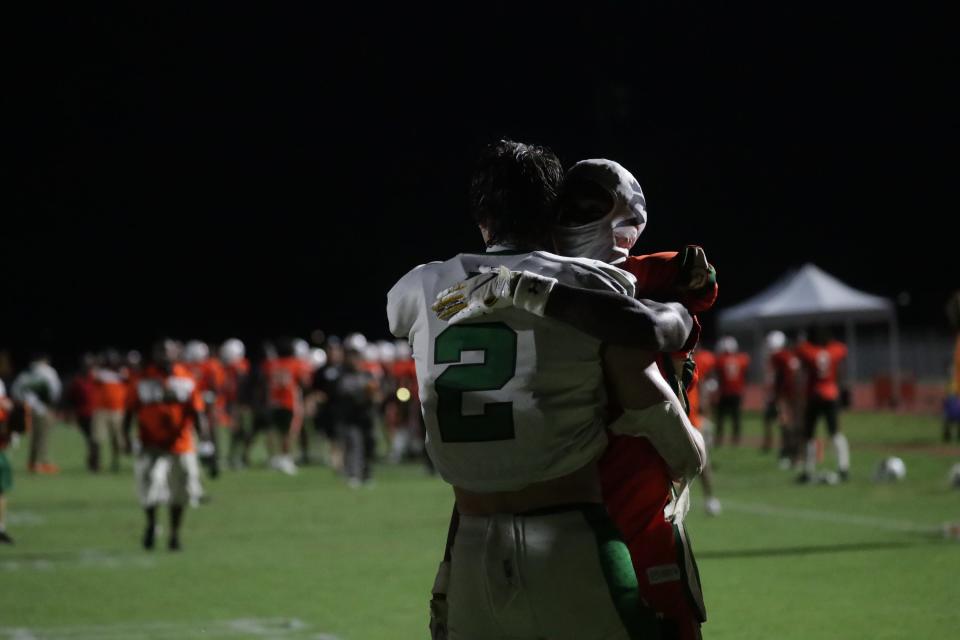 Fort Myers and Dunbar face off in a high school football matchup on Friday, Sept. 15, 2023, at Dunbar High School. Dunbar won 40-39 in double overtime.