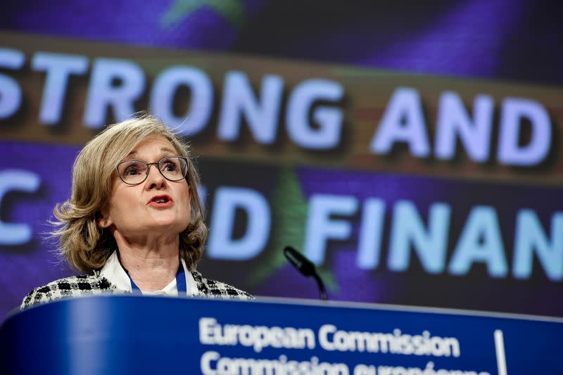 FILE PHOTO: News conference resilience of Europe's economic and financial system in Brussels