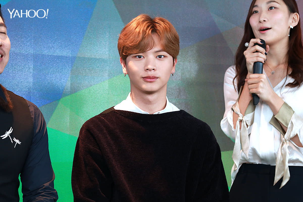 Yook Sung-jae, member of boy group BtoB, at the press conference for the relaunch of ION Sky observation deck in Singapore (Photo: Yahoo Lifestyle Singapore)