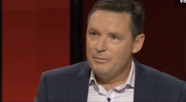 Lyle Shelton responds to Ms White's question on Q & A. Source: ABC Q&A Twitter