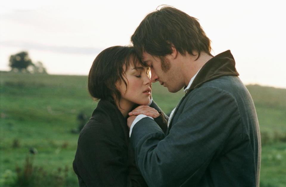 Keira Knightley and Matthew Macfadyen as Lizzie Bennet and Mr Darcy in Joe Wright’s 2005 Pride and Prejudice.