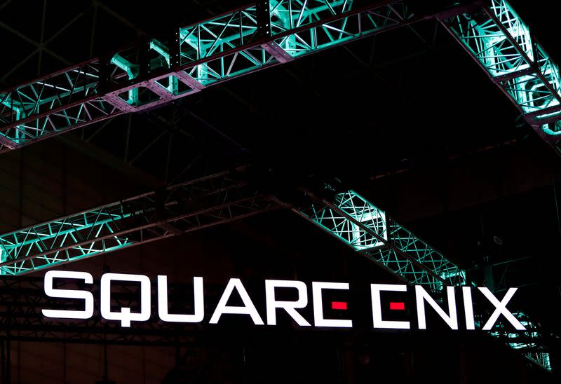 FILE PHOTO: The logo of Square Enix Holdings Co., Ltd. is displayed at Tokyo Game Show 2019 in Chiba