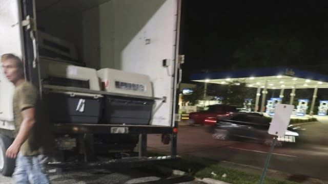 A cargo van, in Lake Station, Ind., in which dogs were being transported.