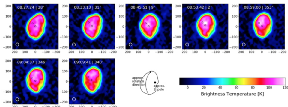 A series of thermal images of Psyche 16, an asteroid worth $700 quintillion.