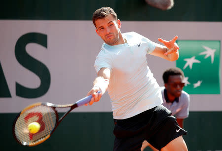 Tennis - French Open - Roland Garros, Paris, France - May 30, 2018 Bulgaria's Grigor Dimitrov in action during his second round match against Jared Donaldson of the U.S. REUTERS/Charles Platiau
