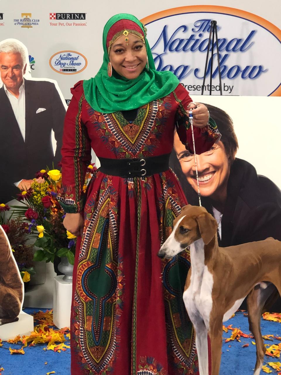 Aliya Taylor with her Azawakh at the National Dog Show. (Photo: Aliya Taylor)