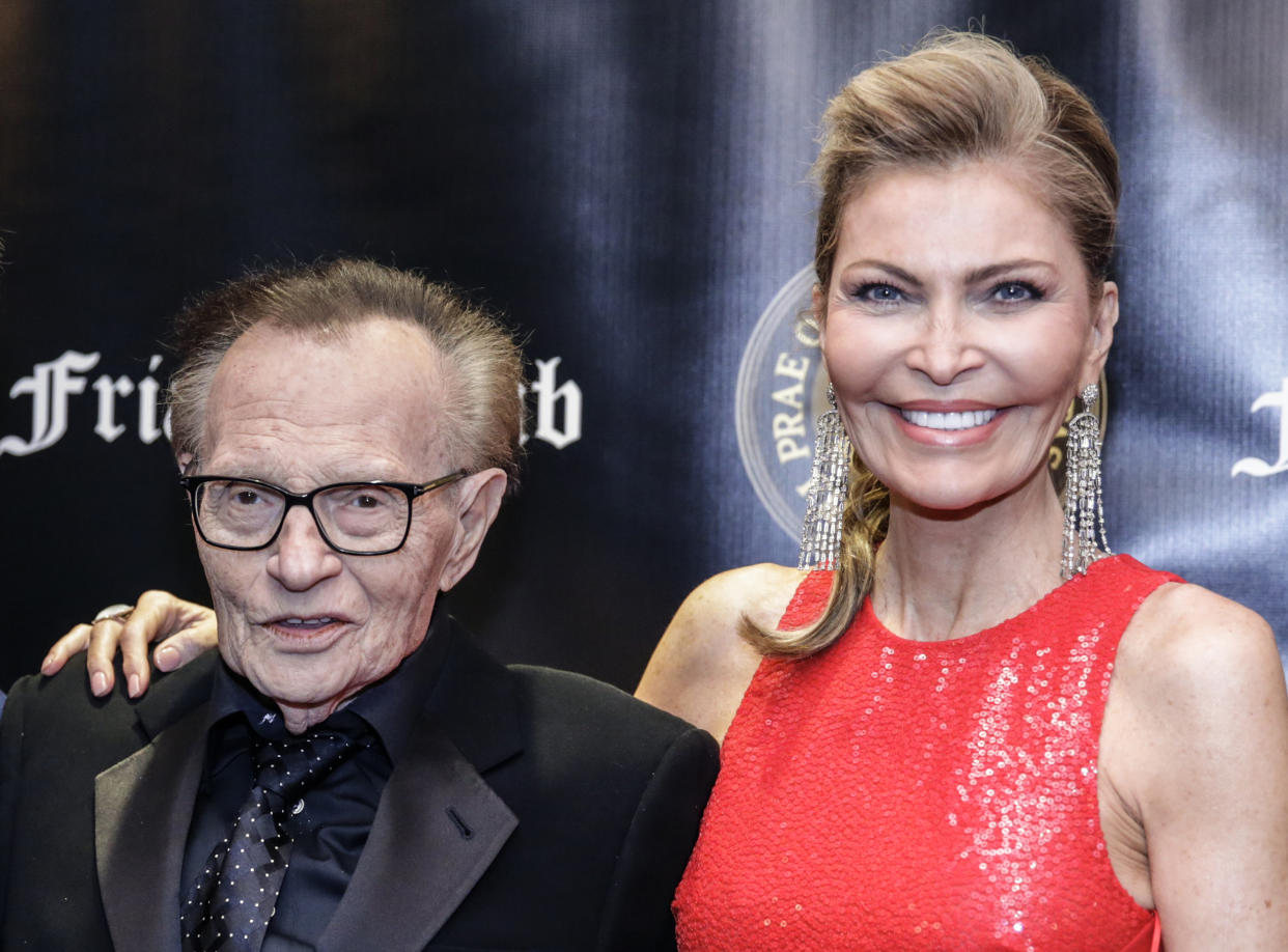 Television host Larry King and wife, Shawn Southwick King, together in November 2018. 