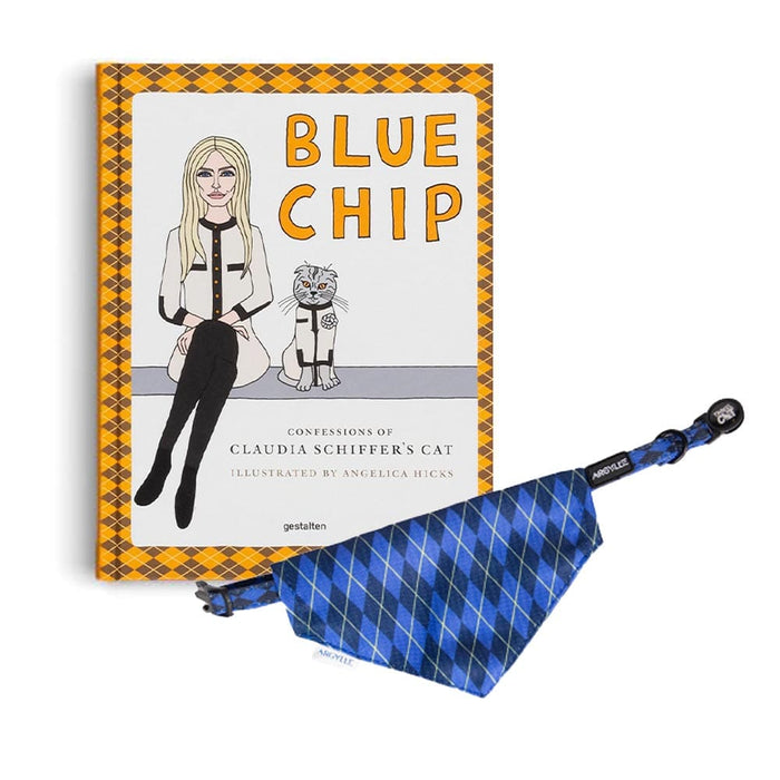 'Blue Chip: Confessions of Claudia Schiffer's Cat' with Blue Bandana Set