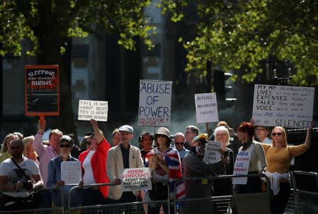 Anti-Brexit protesters demonstrate outside the Supreme Court in London