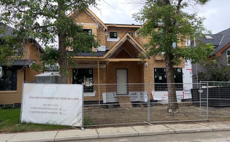 A net-zero home under construction in the northwest Calgary neighbourhood of Parkdale. The home will produce as much energy as it consumes. 