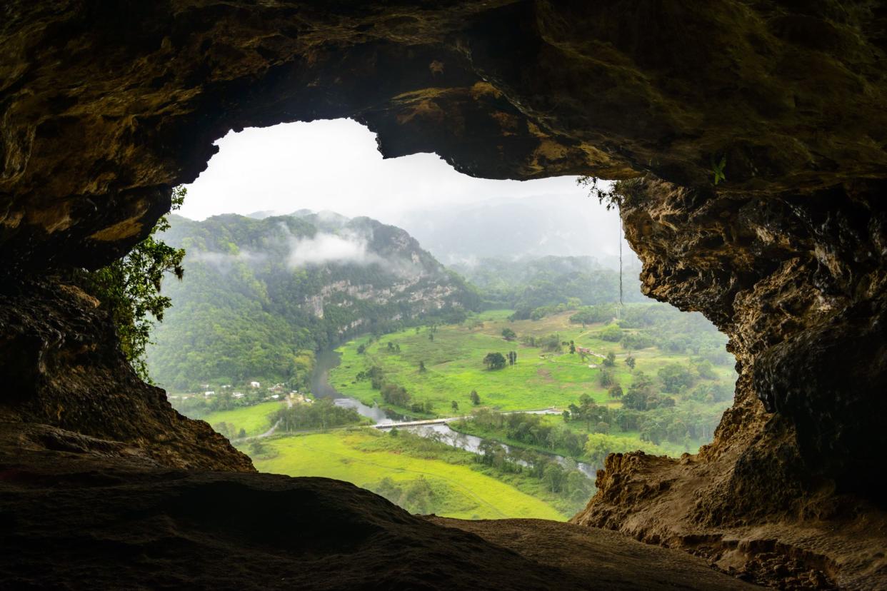 view looking out from cueva ventana