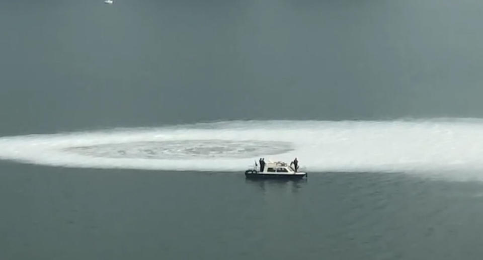 A giant whirlpool was spotted by tens of thousands in the city of Hangzhou, after suddenly emerging on the Qiantang River. Source: AsiaWire/Australscope