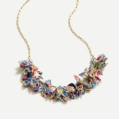 J. Crew Floral Fabric Chain Liberty Necklace