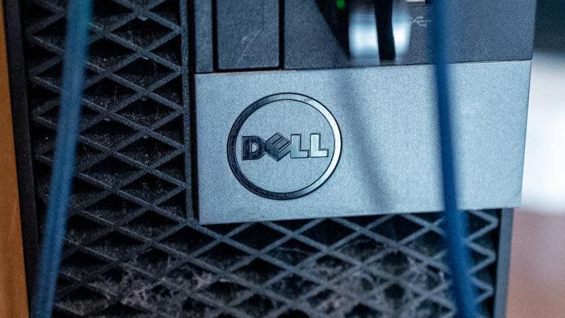 Close up of a Dell computer