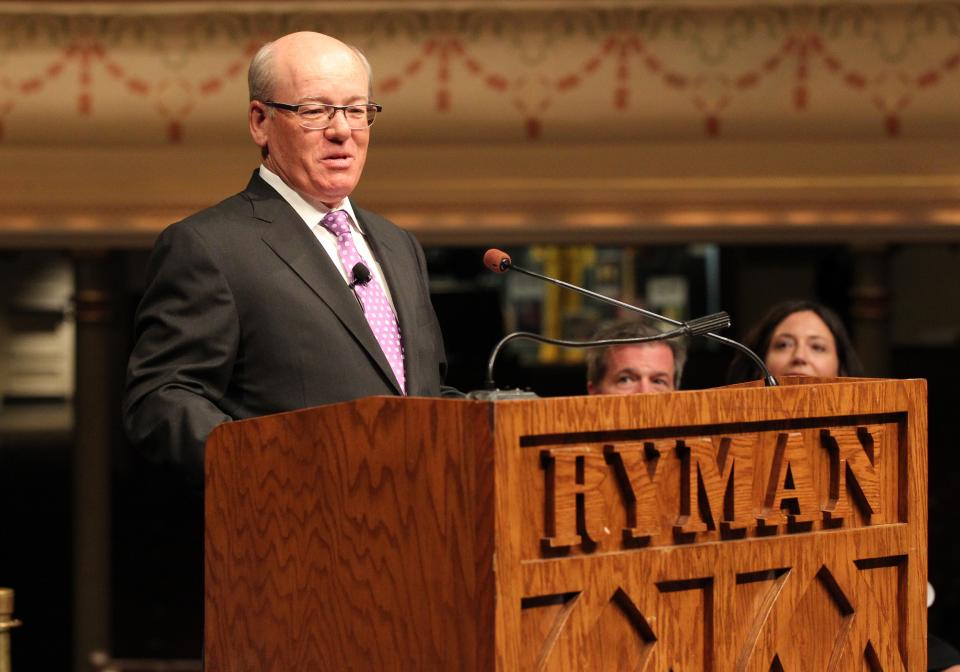 NASHVILLE, TN - JUNE 08:  Chief Executive Officer of Ryman Hospitality Properties Colin Reed speaks at the unveiling of the $14 million Ryman Auditorium expansion at Ryman Auditorium on June 8, 2015 in Nashville, Tennessee.  (Photo by Terry Wyatt/Getty Images)