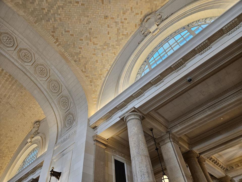 michigan central station in 2024 large domed ceiling with columns