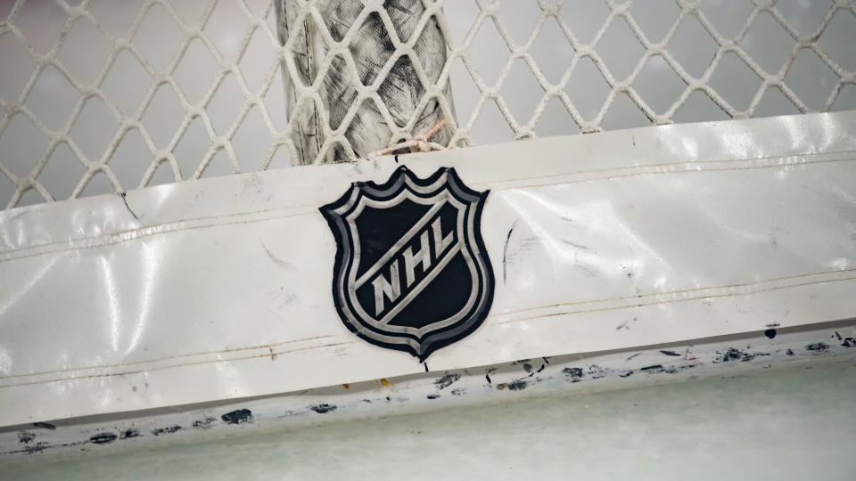 CHICAGO, IL - JANUARY 09: An NHL logo is seen prior to a game between the Nashville Predators and the Chicago Blackhawks on January 9, 2020, at the United Center in Chicago, IL. (Photo by Patrick Gorski/Icon Sportswire)