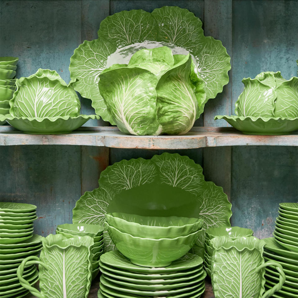<p>Tory Burch’s Lettuce Ware Collection is every green-lover’s dream come true. This collection brings a pop of color and some nature indoors. If you can’t get enough green, accent your living room with this statement <a rel="nofollow noopener" href="https://www.zola.com/shop/product/liamthrow_green?utm_source=InStyle&utm_medium=Referral&utm_campaign=Top%205_Home%20Trends" target="_blank" data-ylk="slk:Area Liam Throw;elm:context_link;itc:0;sec:content-canvas" class="link ">Area Liam Throw</a>, too.</p>